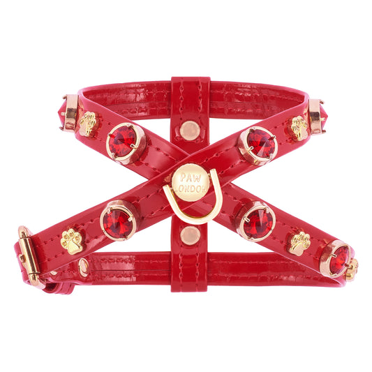 Scarlet Swarovski Red Dog Harness PAW LONDON