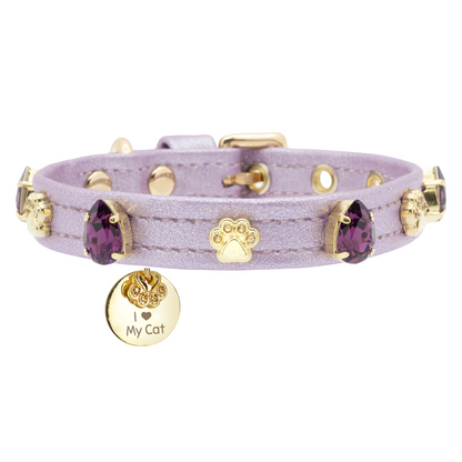 Harper Swarovski Purple Cat Collar PAW LONDON