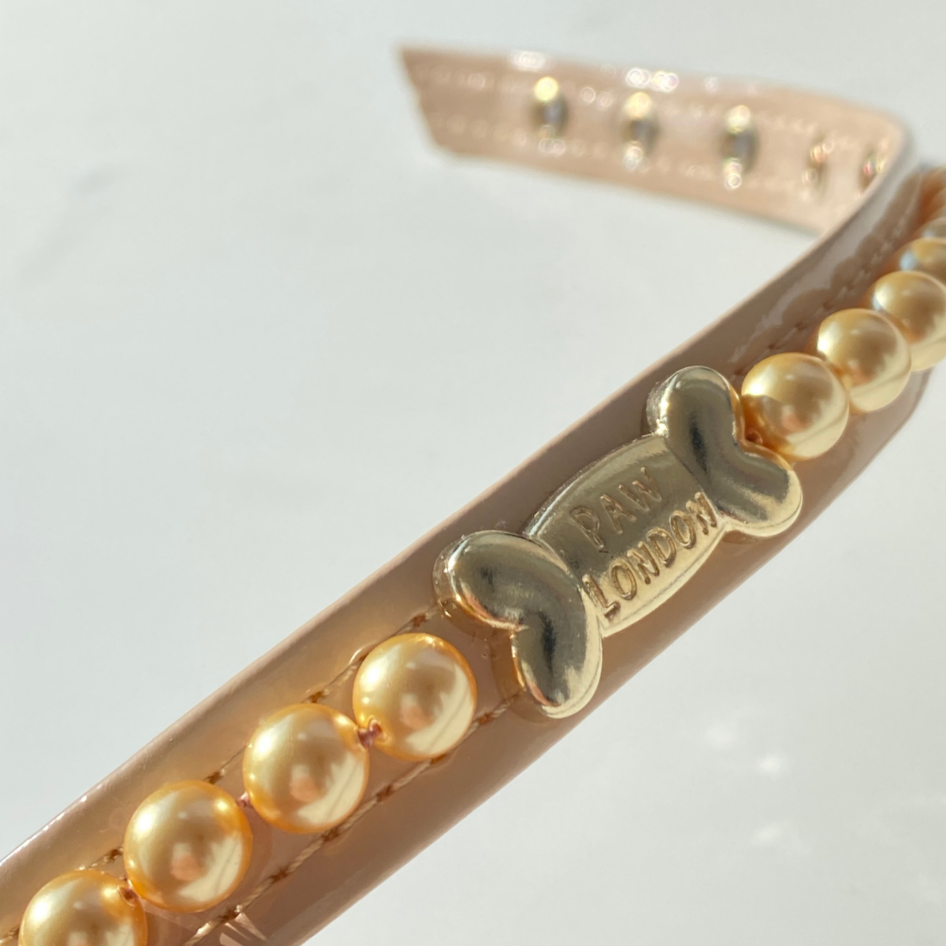 Soleil Pearl Cappuccino Dog Collar PAW LONDON