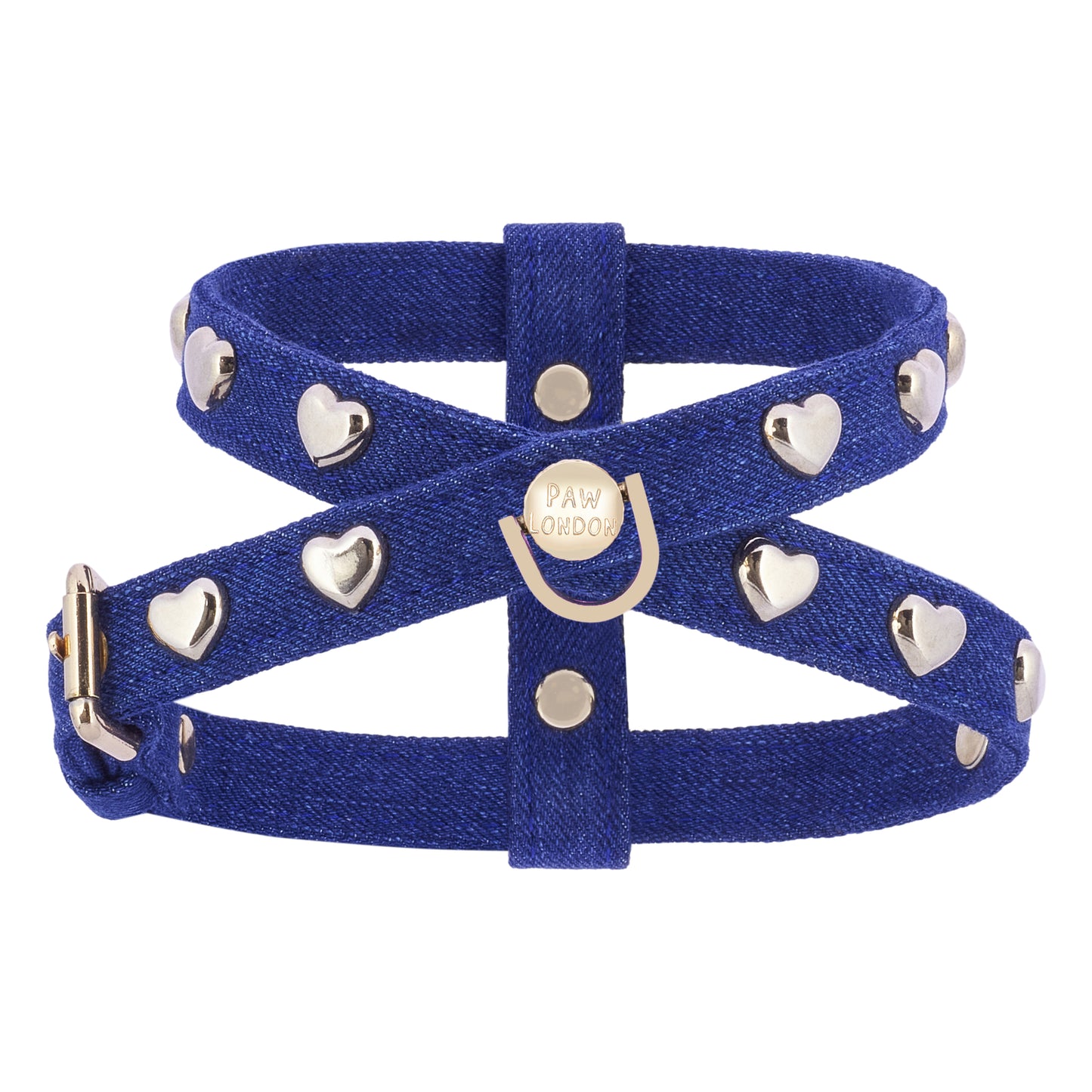 Navy Lovefool Denim Dog Harness PAW LONDON