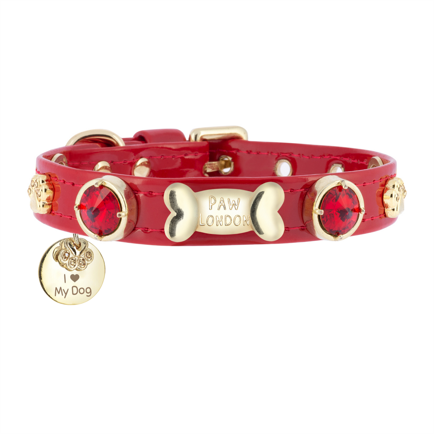 Scarlet Swarovski Red Dog Collar PAW LONDON