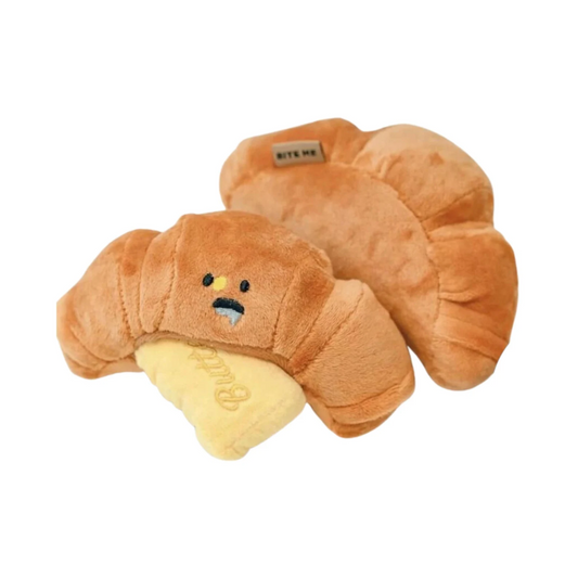 Butter Croissant Design Pet Sound Plush Toy PAW LONDON