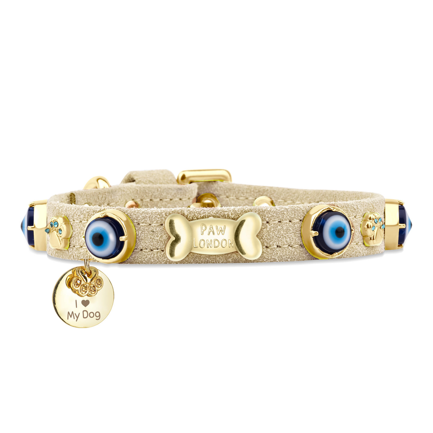 Sand Evil Eye Dog Collar PAW LONDON