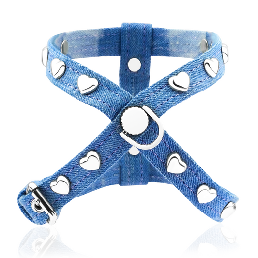 Ice Lovefool Denim Dog Harness PAW LONDON