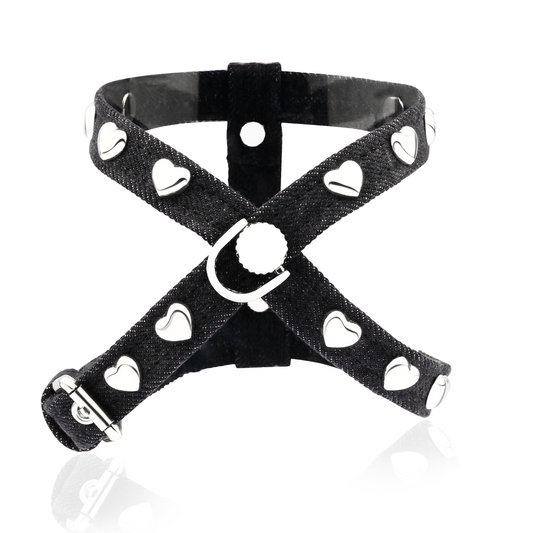 Noir Lovefool Denim Dog Harness PAW LONDON