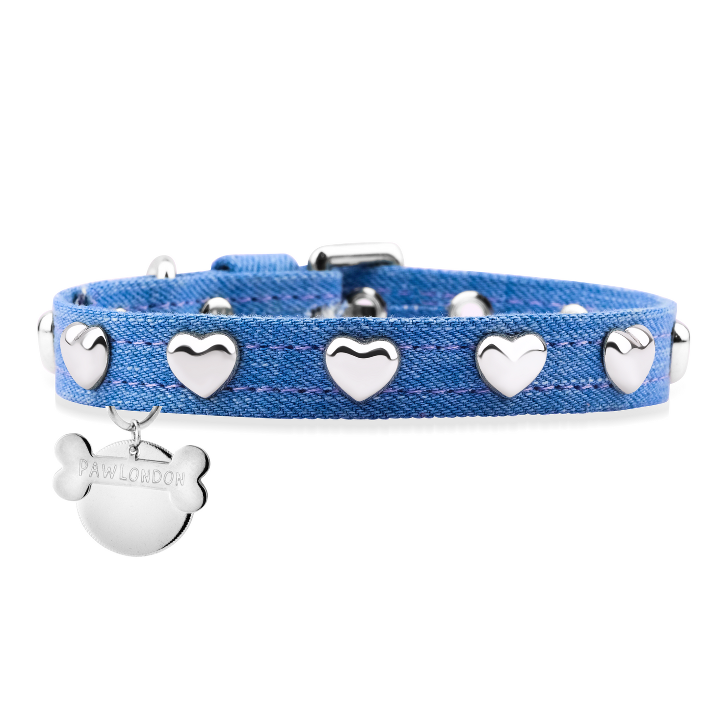 Ice Lovefool Denim Dog Collar PAW LONDON