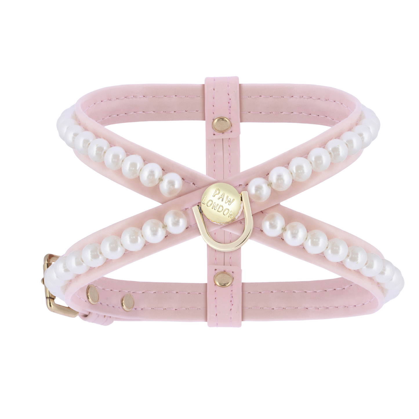 pink smooth harness with pearls all around