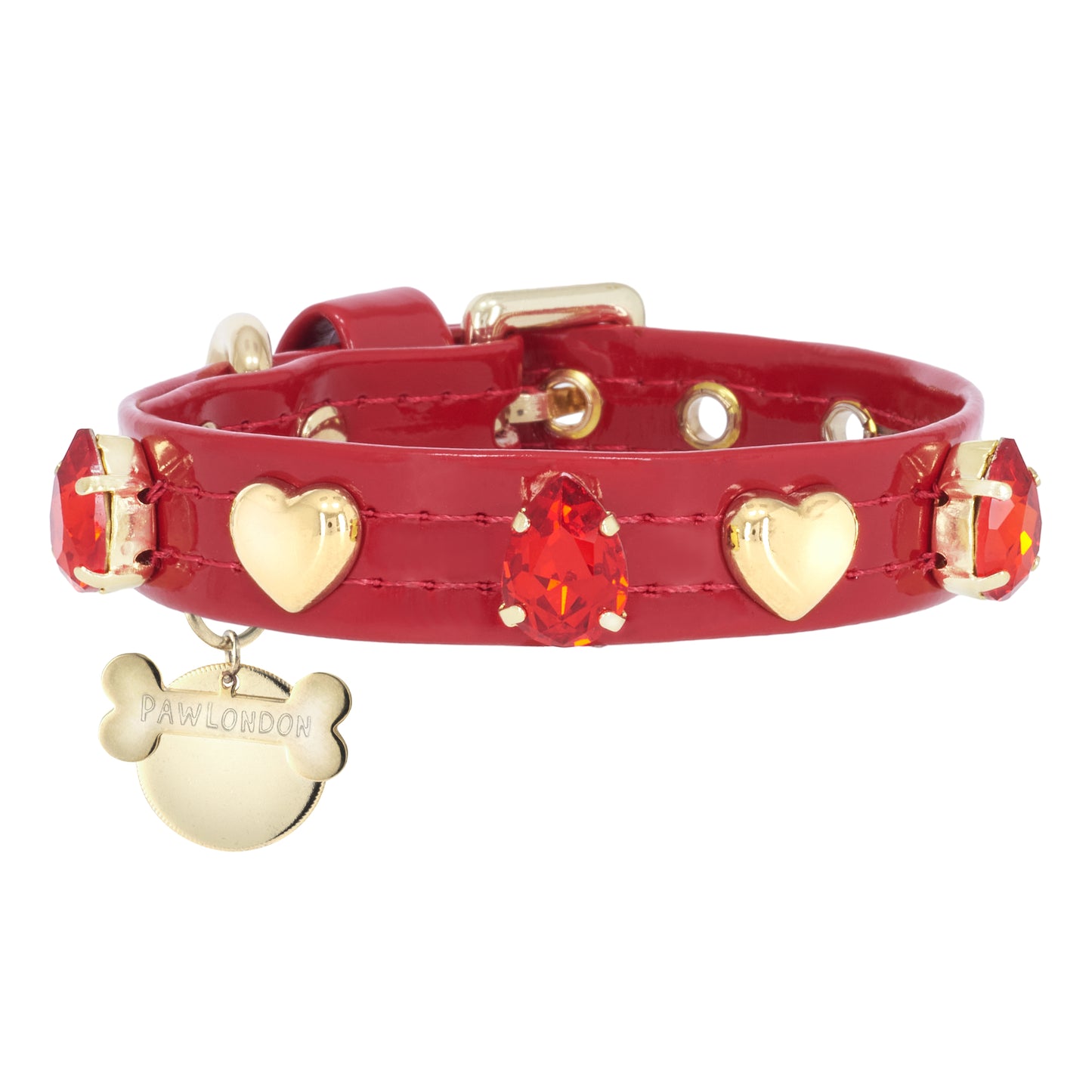 Ruby Red Swarovski Dog Collar PAW LONDON