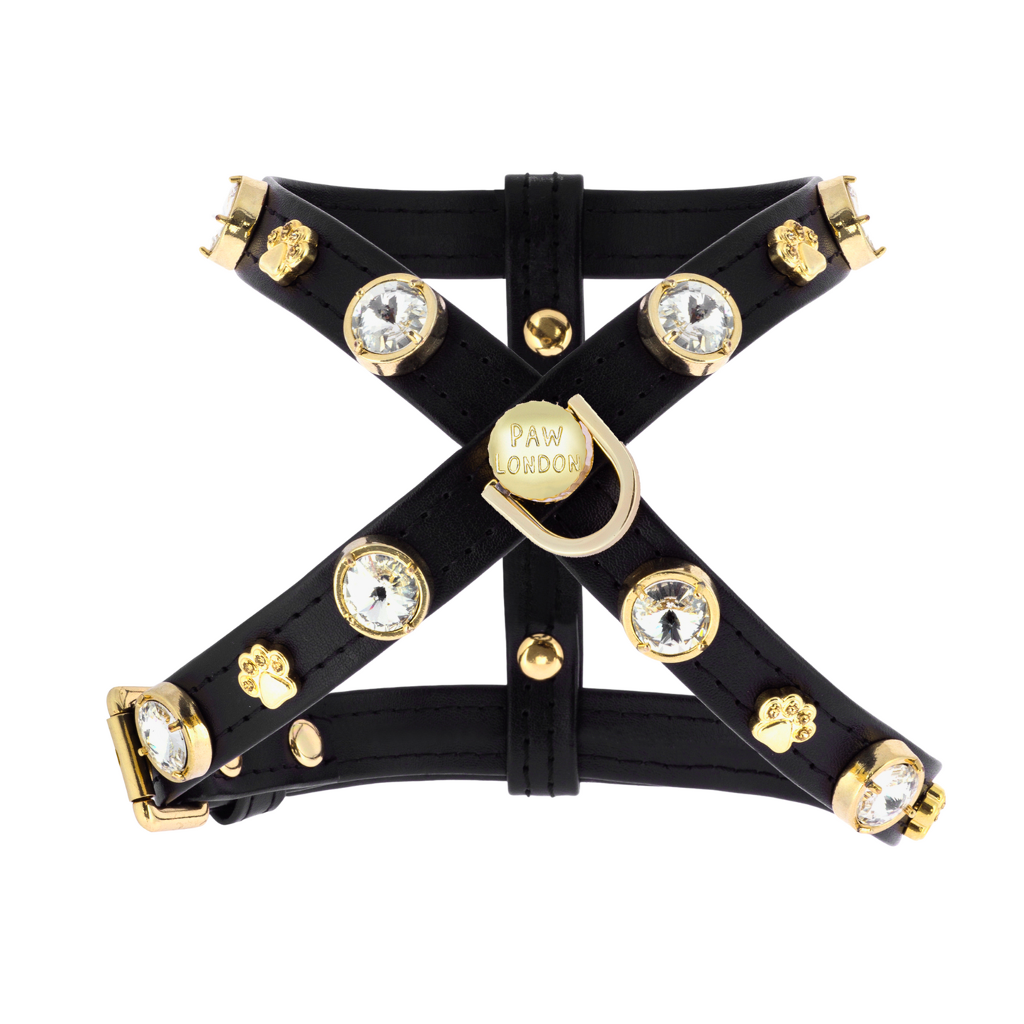 Alex Swarovski Black Dog Harness PAW LONDON