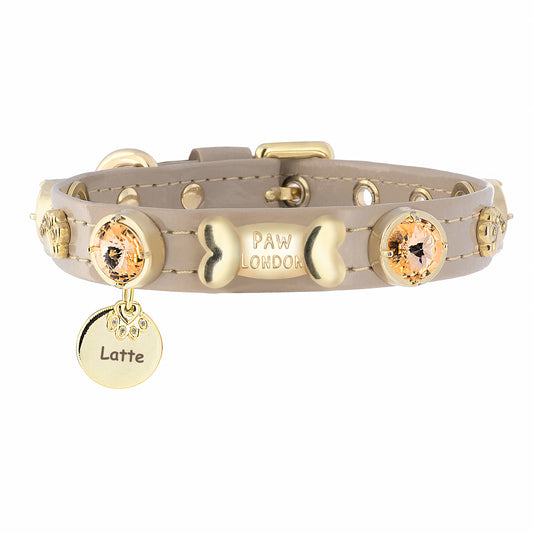 Kate Swarovski Cappucino Dog Collar PAW LONDON