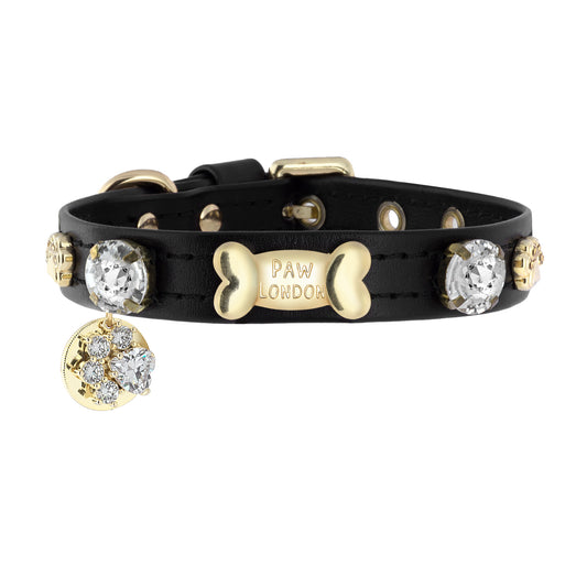 Alex Swarovski Black Dog Collar PAW LONDON