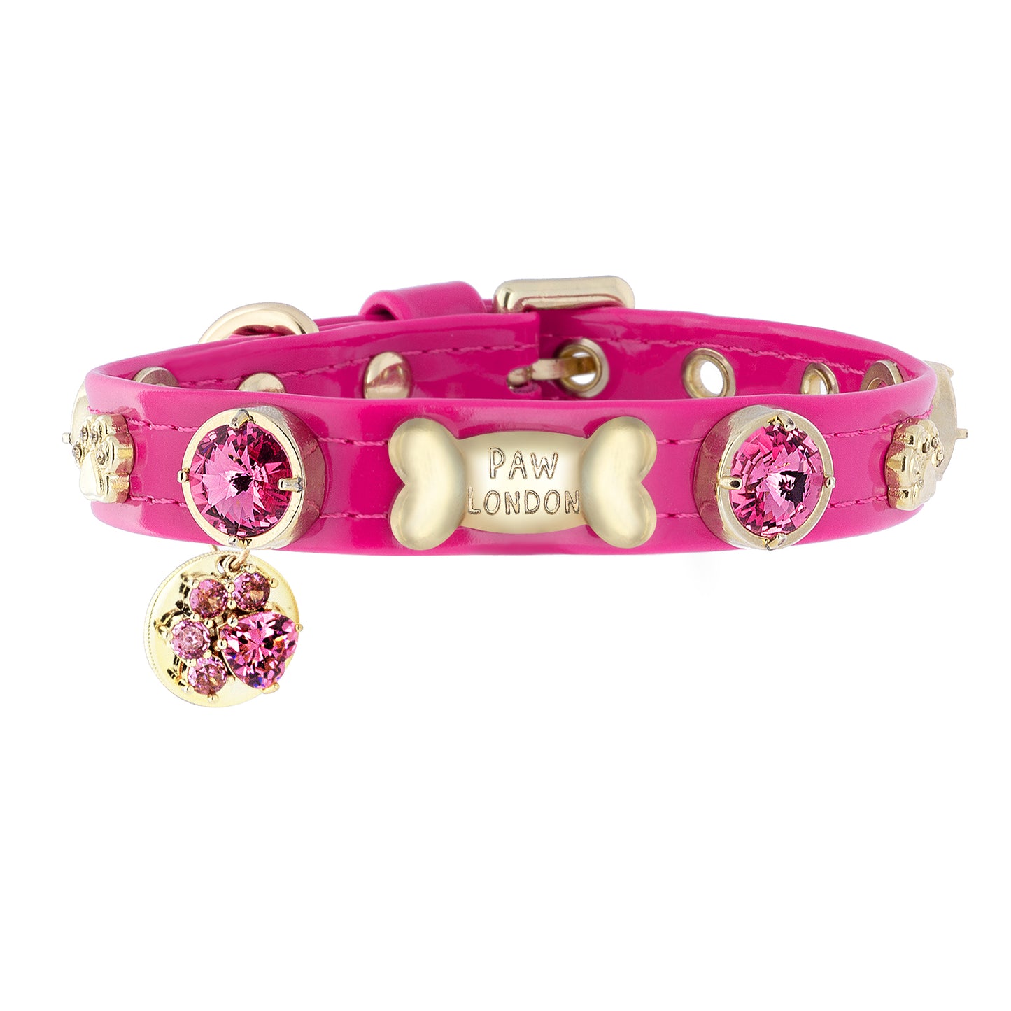 Alice Swarovski Hot Pink Dog Collar PAW LONDON