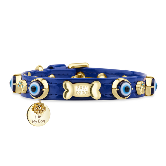 Evil Eye Dog Collar Royal Blue