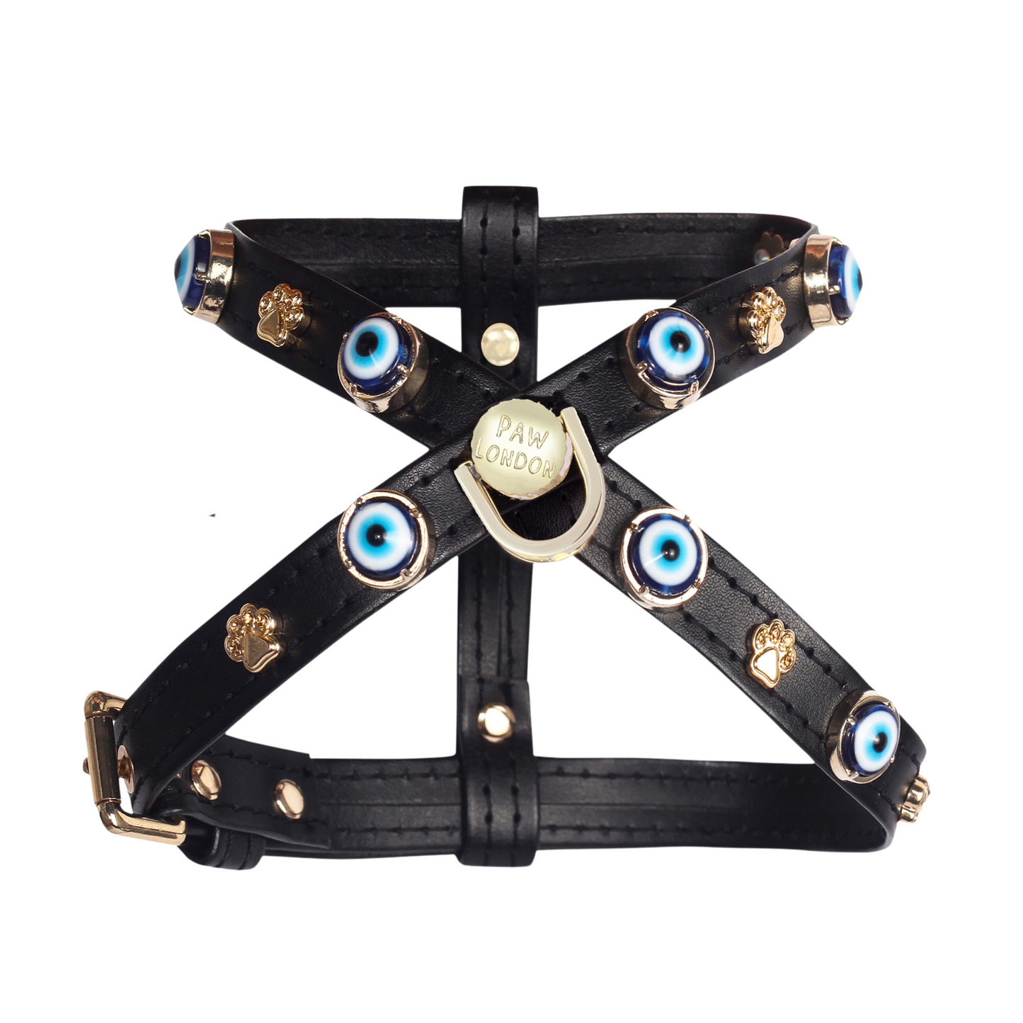 Evil Eye Dog Harness Black