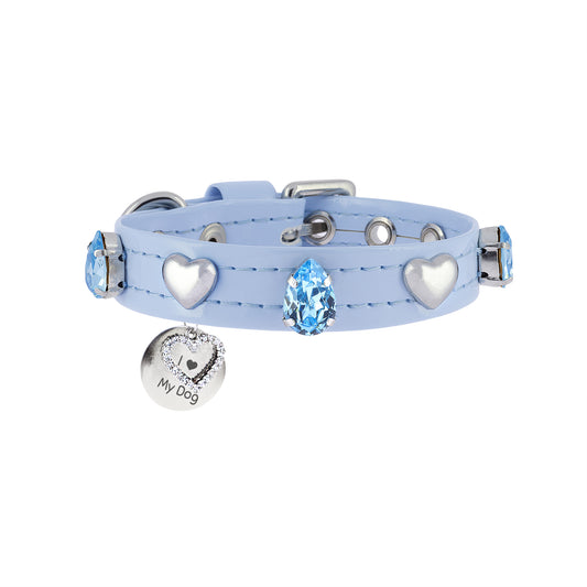 Fabrice Blue Swarovski Dog Collar PAW LONDON