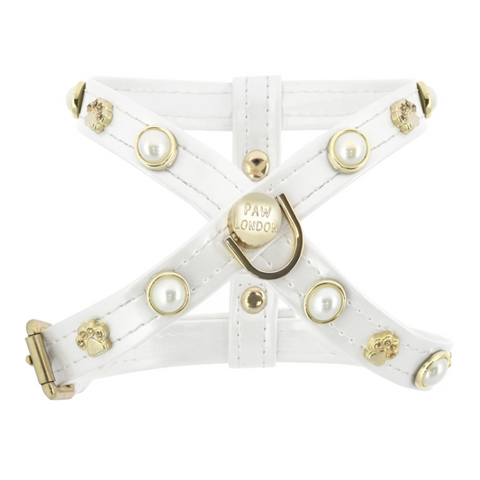 Shelly Pearl Dog Harness White PAW LONDON