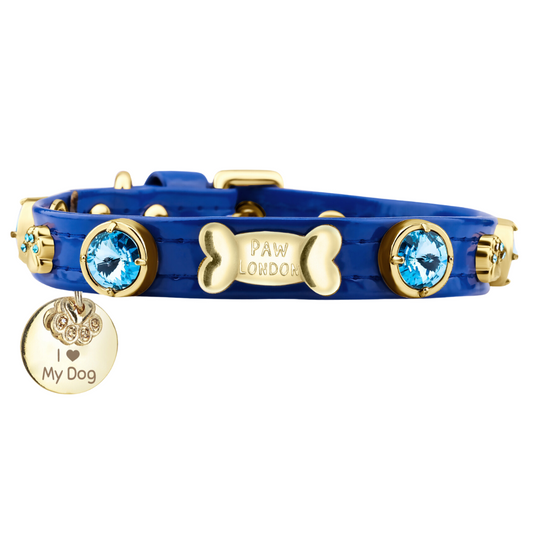 Capri Swarovski Royal Blue Dog Collar 💎 - PAW LONDON