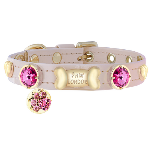 Emma Swarovski Baby Pink Dog Collar PAW LONDON