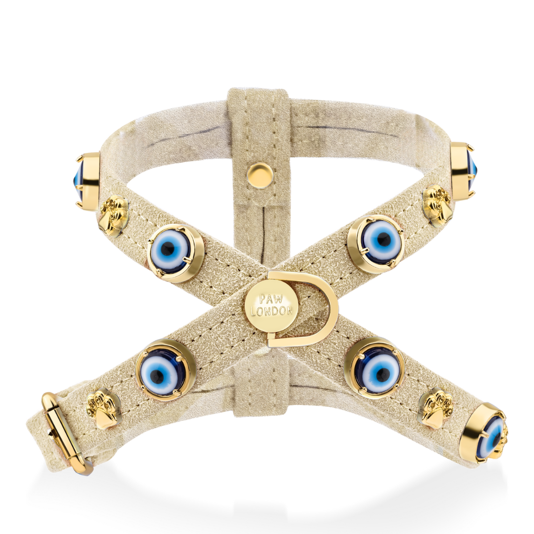 Sand Evil Eye Dog Harness PAW LONDON