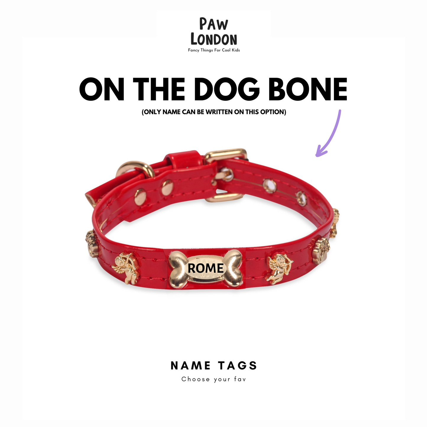 Cupid Red Dog Collar PAW LONDON