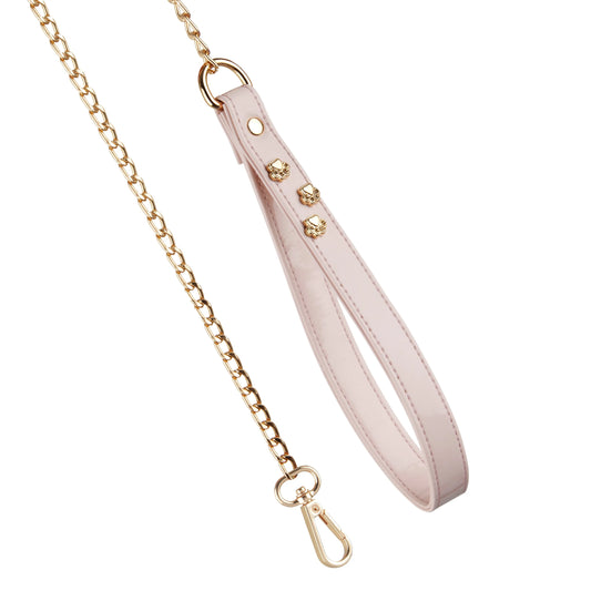 Chain Dog Lead with Pink Leather Handle PAW LONDON